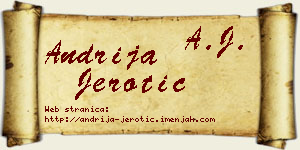 Andrija Jerotić vizit kartica
